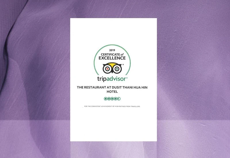 The Restaurant at Dusit Thani Hua Hin - TripAdvisor Certificate of Excellence Award 2019