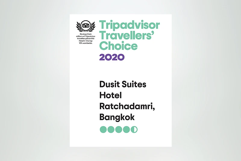 Dusit Suite Ratchadumri Bangkok - Trip advisor – Travellers Choice 2020